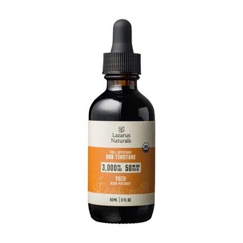 Lazarus Naturals Yuzu High Potency CBD Tincture Full Spectrum Citrus