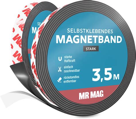 Mrmag Magnetband Selbstklebend Stark Extra Lang Hochwertiges