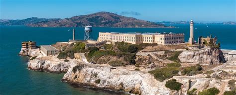 Luftaufnahme Der Gef Ngnisinsel Alcatraz In Der Bucht Von San Francisco