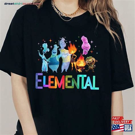 Disney Pixar Elemental 2023 Shirt Charaters Ember Wade Clod Grale