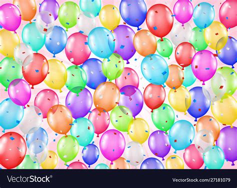 Balloons And Confetti Background Clipart