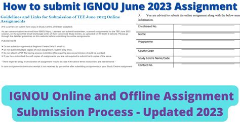 How To Submit IGNOU June 2022 Assignment IGNOU Online And Offline