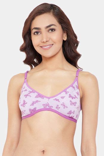 Buy Clovia Double Layered Non Wired Full Coverage T Shirt Bra Purple