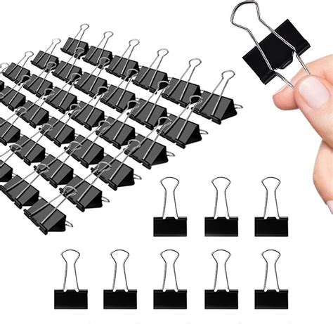 Amazon Black Binder Clips Pack Inch Standard Mm Clamps