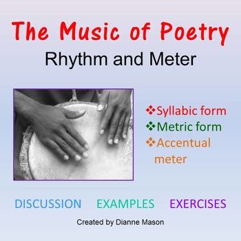 The Music of Poetry Rhythm and Meter by Dianne Mason | TpT