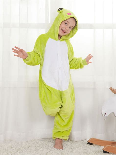 Frog Onesie Kigurumi Neon Green Winter Sleepwear Mascot Animal