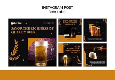 Premium PSD | Beer label template design