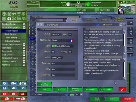 Screenshot Of Uefa Manager Windows Mobygames