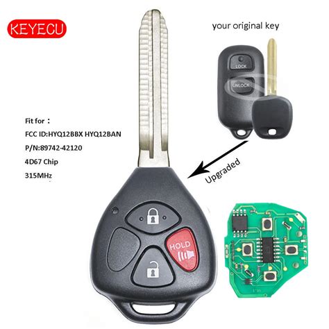 Keyecu Upgraded Remote Key Fob 315MHz 4D67 Chip For Toyota Tundra Echo