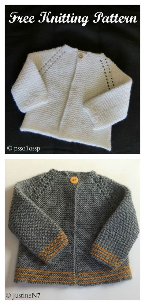 Top Down Garter Stitch Baby Jacket Free Knitting Pattern