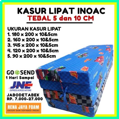 Jual Kasur LIPAT Busa INOAC Tebal 10 5cm 90 180x200 ANTI KEMPES