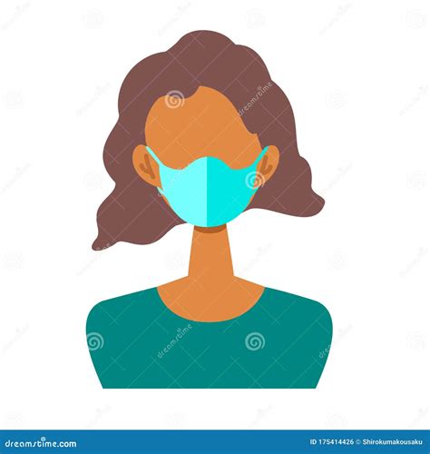 Vector Flat Illustration Of People Wearing A Surgical Mask Stock Vector Illustration Of