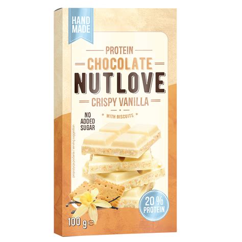 Protein Chocolate Nutlove Crispy Vanilla With Biscuits 100g