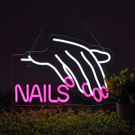 Nails Salon Neon Sign Dimmable Neon Light For Wall Decor