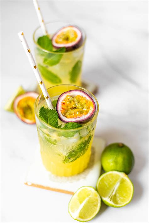 Vanilla Passion Fruit Mojito Cocktail Recipe With Lime Mint And White