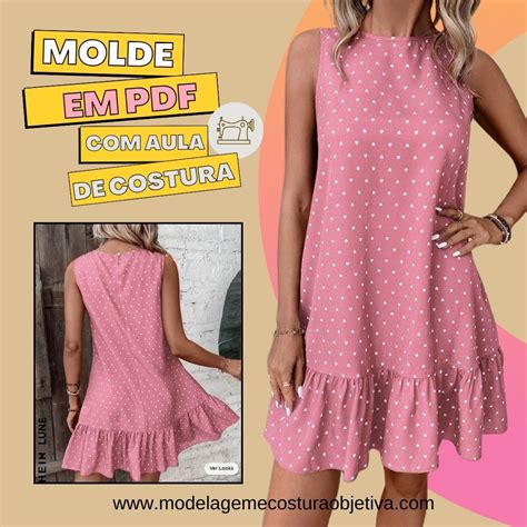 Vs Molde Em Pdf Vestido Soltinho Babado Aula De Costura W