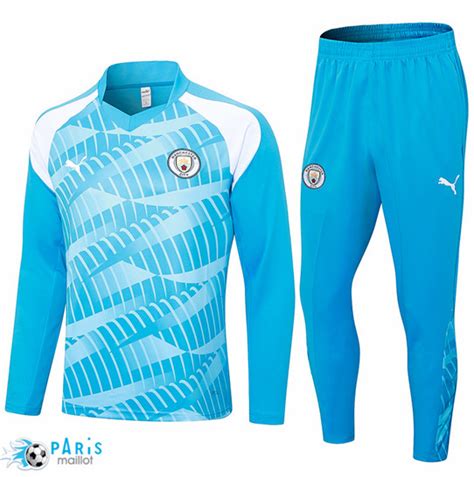 Maillotparis Créer Maillot Survetement de Foot Manchester City Bleu