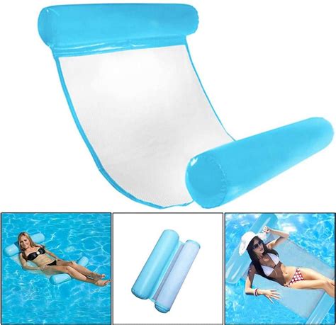 2 Pack Pool Float Inflatable Rafts Water Lounger Hammock Floating Hammock 4 In 1 Multi Purpose