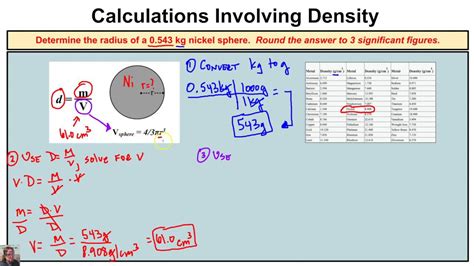 How To Calculate The Radius Of A Sphere Using The Density Formula YouTube