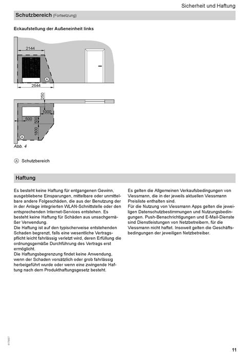 Haftung Viessmann VITOCAL 250 AH Bedienungsanleitung Für Den