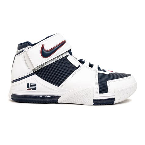 Nike Men Zoom Lebron 2 White Midnight Navy Varsity Crimson