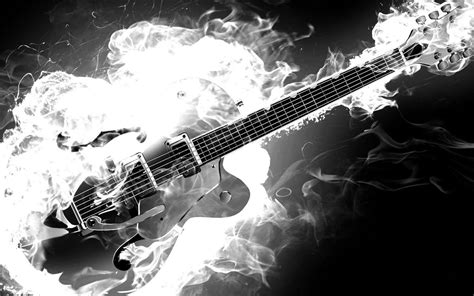 Music 1080P Smoke Guitar Smoking 3d And Abstract Fire Black And