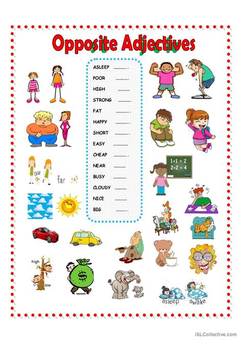 Opposite Adjectives Worksheet Opposites Worksheet Adjective Worksheet