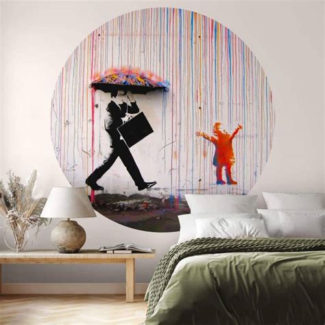 Behangcirkel Banksy - Coloured Rain | wall-art.nl