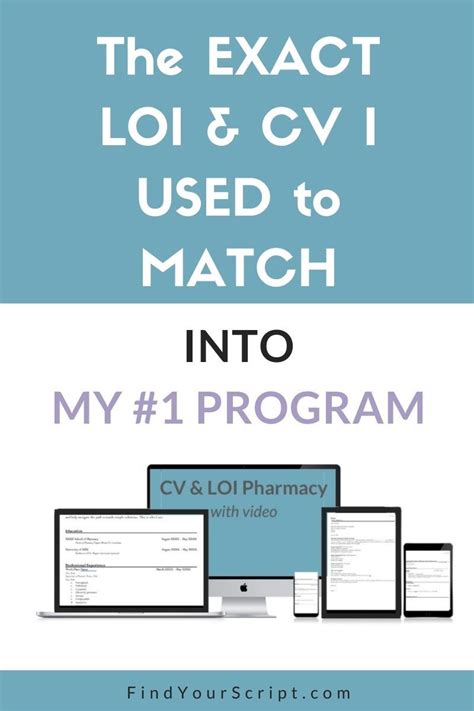 Pharmacy Residency Cv And Loi Templates And Examples Letter Of Intent