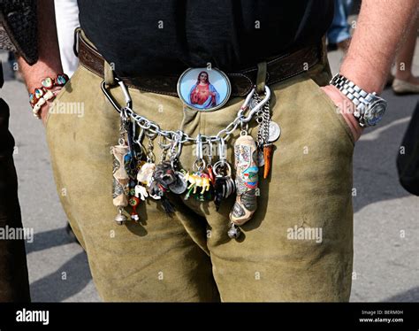 Lederhosen At Oktoberfest In Munich Bavaria Germany Lederhosen Beim