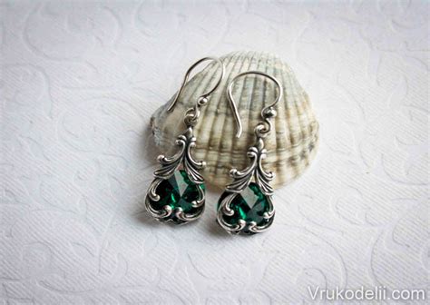 Серьги «Елочка» / Wire Wrap / В рукоделии