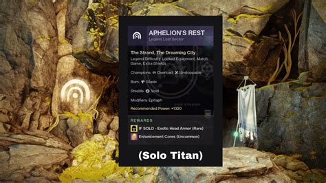 Destiny Aphelion S Rest Legend Lost Sector Solo Titan