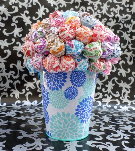 Blue Flower Dum Dum Lollipop Bouquet Topiary Tree