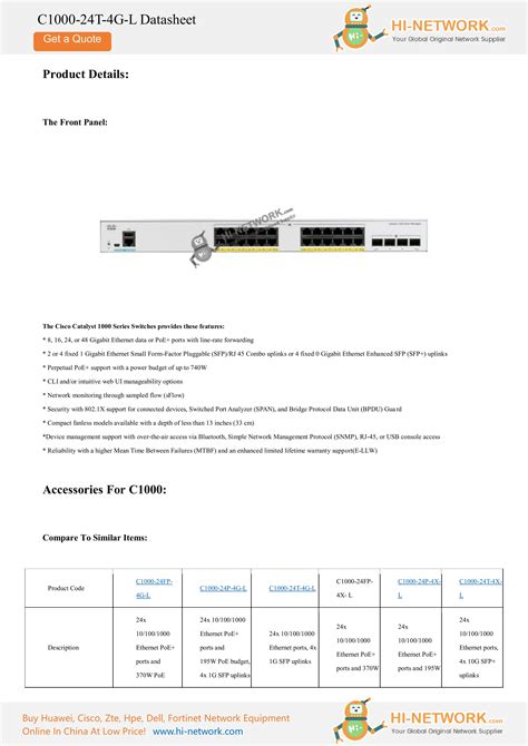 Cisco C1000 24t 4g L Datasheetpdf