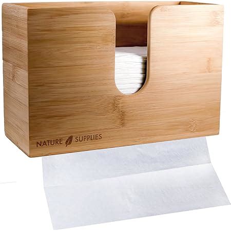 Bamboo Paper Towel Dispenser For Bathroom And Kitchen Wall Mount And