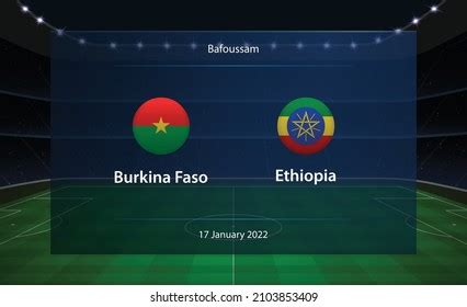 Zambia Vs Tanzania Football Scoreboard Broadcast Stock Vector Royalty