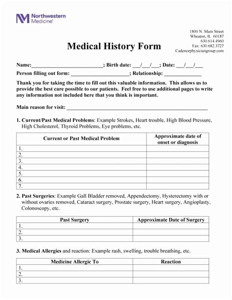 Free Printable Medical History Forms Luxury Medical History Forms