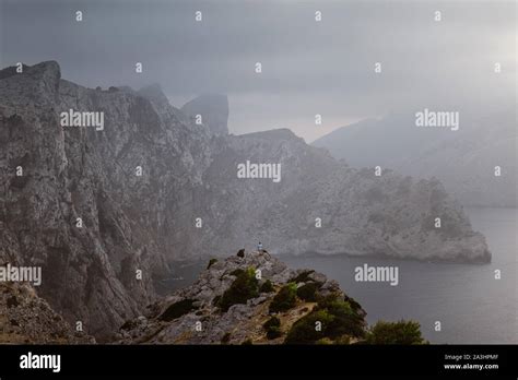 Landscape Of Giant Cliffs In Mallorca Stock Photo Alamy