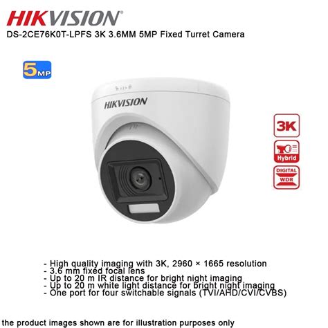 Hikvision K Mp Mm Smart Hybrid Light Audio Indoor Fixed Dome Cctv