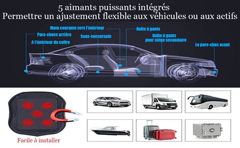 Traceur GPS Voiture TK905B 10000mah Grande Capacité 150 Jours de Veille