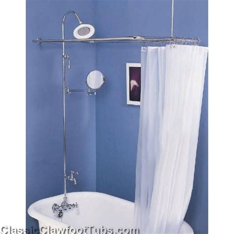 Clawfoot Tub Wall Mount Shower Enclosure Combo W Leg Tub Faucet