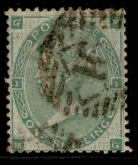 GB QV SG90 1s Green USED Cat 300 MG 1st4stamps