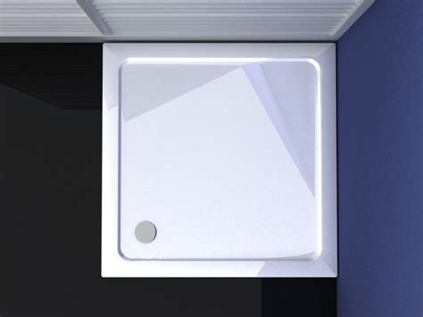 Premium Low Profile Gloss White Stone Resin Square Shower Tray