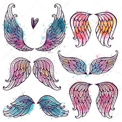 Set Of Angel Wings Stock Vector Xenia Ok