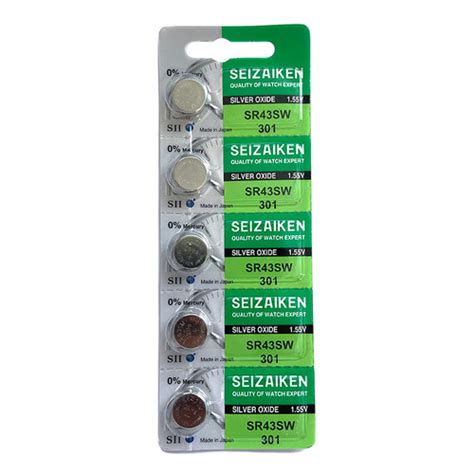 Seizaiken Sr43sw 301 Silver Oxide Watch Battery All Time Co