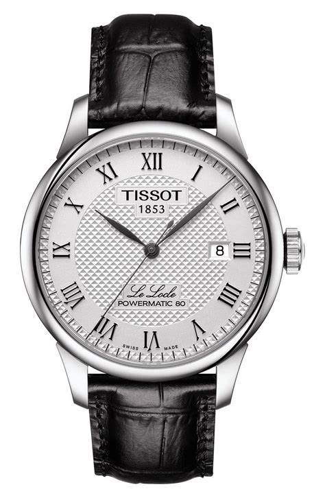 Tissot Le Locle Powermatic 80 Automatic Leather Strap Watch, 39mm | Nordstrom