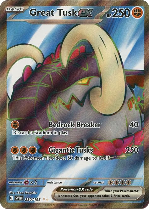 Great Tusk Ex Sv Scarlet Violet Base Set Pokemon