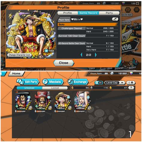 OPBR One Piece Bounty Rush Account 4ex Roger Oden Luffy Yamato