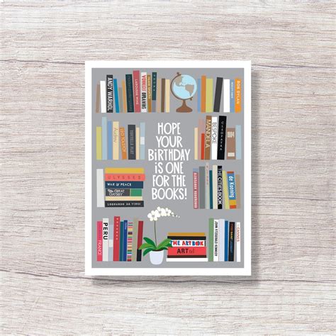 Birthday Card For Book Lover Reader Library Bookcase D Etsy