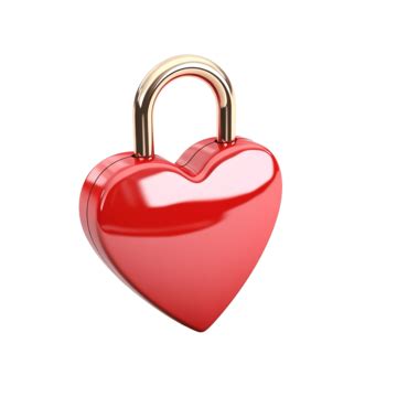 Heart Shaped Padlock Valentine Day Symbol Valentines Day Red Heart